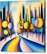 Colourful Abstract Cityscape - 4 Canvas Print
