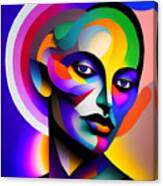 Colourful Abstract Portrait - 12 Canvas Print