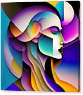 Colourful Abstract Portrait - 5 Canvas Print