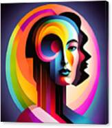 Colourful Abstract Surreal Portrait - 3 Canvas Print