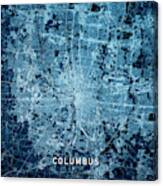 Columbus Ohio 3d Render Map Blue Top View Sept 2019 Canvas Print