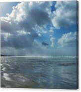 Combers Beach And Sunrays Canvas Print