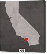 Concordia University Irvine Irvine California Founded Date Heart Map Canvas Print