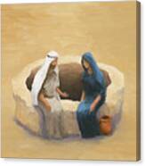 Conversation At The Well Canvas Print