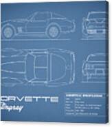Corvette C3 Blueprint Canvas Print