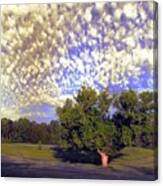 Cottonball Clouds On Golf Course Canvas Print