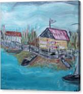 Country Lake Village Canvas Print