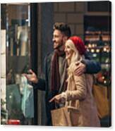Couple Doing Some Window Shopping Canvas Print