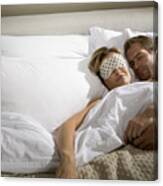 Couple Sleeping In Bed Together Canvas Print