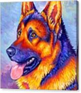 Courageous Partner - Colorful German Shepherd Dog Canvas Print