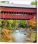 Covered Bridge In Autumn Canvas Print