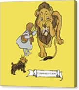 Cowardly Lion Scene In Yellow Canvas Print