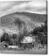 Creeper Trail Wooden Barns Damascus Virginia Black And White Canvas Print