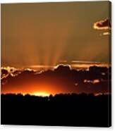 Crepuscular Rays At Sunset Canvas Print