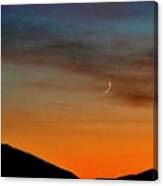 Crescent Moon At Sunset Canvas Print