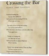 Crossing The Bar - Alfred Lord Tennyson Poem - Literature - Typography 1 - Vintage Canvas Print