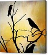 Crow Birds On Tree Bird 95 Canvas Print