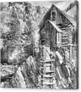 Crystal Mill Charcoal Canvas Print