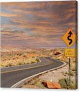 Curves 4 Miles In Desert Sunset Canvas Print