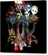 Cute Chibi Horror Movies Characters Funny Halloween Digital Art by