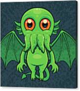 Cute Green Cthulhu Monster Canvas Print