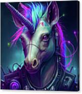 Cyberpunk Unicorn Portrait 01 Canvas Print