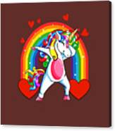 Dabbing Unicorn Heart Valentines Day Girls Kids Rainbow Gift T-Shirt 