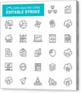 Data Analysis Editable Stroke Icons Canvas Print