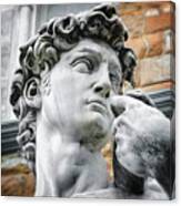 David By Michelangelo Florence Italy Face Detail Canvas Print