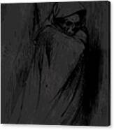 Death Grim Reaper Pencil Drawing Dark Art Drawings Cool Skull Drawings Hand Drawn Bone Illustration Canvas Print