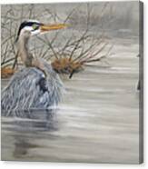 Deep Water - Great Blue Heron Canvas Print
