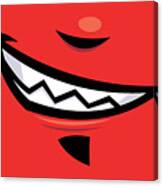 Devilish Grin Cartoon Mouth Canvas Print