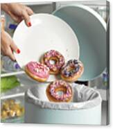Dieter Throwing Away Donuts Canvas Print