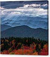 Distant Mountains Autumn Glow Canvas Print
