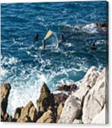 Diver In The Wave Canvas Print