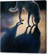 Dog In The Night Canvas Print