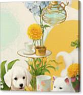 Dogs Waiting For Breakfast Ginette In Wonderland Decorative Art Canvas Print