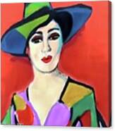 Donna With Hat Canvas Print