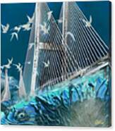 Doves Building Bridges Canvas Print