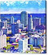 Downtown St. Petersburg, Florida - Sketch Painting Canvas Print