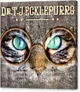 Dr. T. J. Ecklepurrg Is Watching You - Dr. T.j Eckleburg - The Great Gatsby - Cat With Glasses 03 Canvas Print