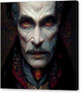 Dracula Halloween Haunted House Portrait Canvas Print