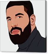 Drake Cartoon Portrait 1 Canvas Print