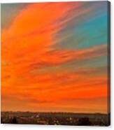 Dramatic Sky Over Town Canvas Print