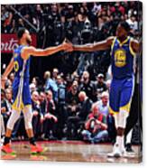 Draymond Green And Stephen Curry Canvas Print