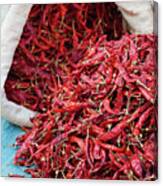 Dried Red Chilli Peppers In India Canvas Print