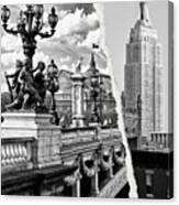 Dual Torn Collection - Paris Empire Canvas Print