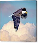 Eagle Flying Above Clouds Canvas Print