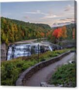 Early Fall At Middle Falls Canvas Print