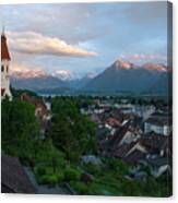 Early Morning View Of Thun Switzerland Canvas Print